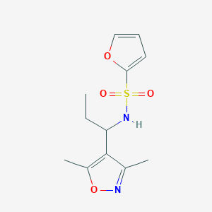 molecular formula C12H16N2O4S B7204223 N-[1-(3,5-dimethyl-1,2-oxazol-4-yl)propyl]furan-2-sulfonamide 