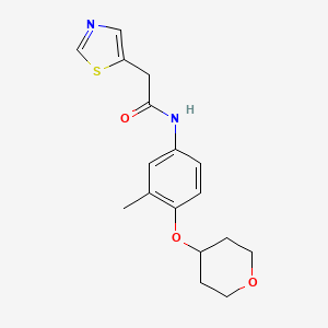 molecular formula C17H20N2O3S B7204228 N-[3-methyl-4-(oxan-4-yloxy)phenyl]-2-(1,3-thiazol-5-yl)acetamide 
