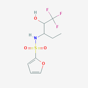molecular formula C9H12F3NO4S B7204233 N-(1,1,1-trifluoro-2-hydroxypentan-3-yl)furan-2-sulfonamide 