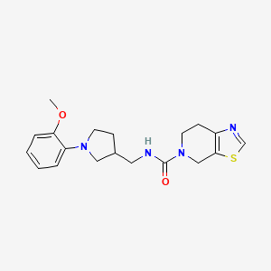 molecular formula C19H24N4O2S B7204300 N-[[1-(2-methoxyphenyl)pyrrolidin-3-yl]methyl]-6,7-dihydro-4H-[1,3]thiazolo[5,4-c]pyridine-5-carboxamide 