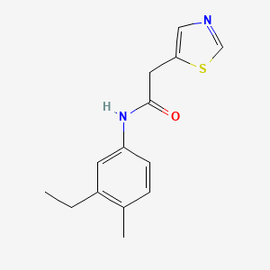 molecular formula C14H16N2OS B7204306 N-(3-ethyl-4-methylphenyl)-2-(1,3-thiazol-5-yl)acetamide 