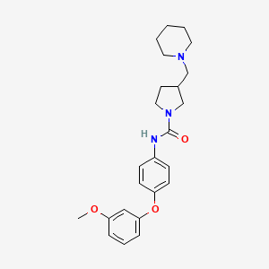 molecular formula C24H31N3O3 B7204335 N-[4-(3-methoxyphenoxy)phenyl]-3-(piperidin-1-ylmethyl)pyrrolidine-1-carboxamide 