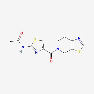 molecular formula C12H12N4O2S2 B7204412 N-[4-(6,7-dihydro-4H-[1,3]thiazolo[5,4-c]pyridine-5-carbonyl)-1,3-thiazol-2-yl]acetamide 