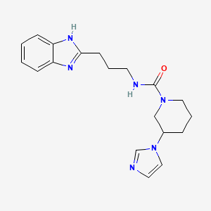 molecular formula C19H24N6O B7204425 N-[3-(1H-benzimidazol-2-yl)propyl]-3-imidazol-1-ylpiperidine-1-carboxamide 