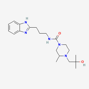molecular formula C20H31N5O2 B7204432 N-[3-(1H-benzimidazol-2-yl)propyl]-4-(2-hydroxy-2-methylpropyl)-3-methylpiperazine-1-carboxamide 