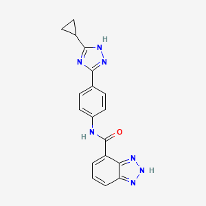 molecular formula C18H15N7O B7204501 N-[4-(5-cyclopropyl-1H-1,2,4-triazol-3-yl)phenyl]-2H-benzotriazole-4-carboxamide 