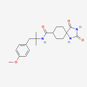 molecular formula C20H27N3O4 B7204591 N-[1-(4-methoxyphenyl)-2-methylpropan-2-yl]-2,4-dioxo-1,3-diazaspiro[4.5]decane-8-carboxamide 