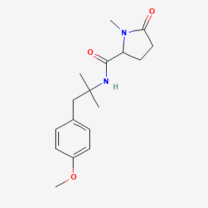 molecular formula C17H24N2O3 B7204594 N-[1-(4-methoxyphenyl)-2-methylpropan-2-yl]-1-methyl-5-oxopyrrolidine-2-carboxamide 
