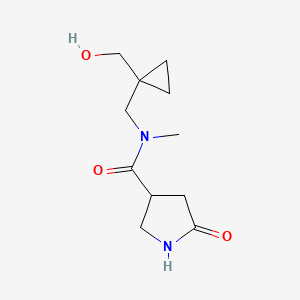 molecular formula C11H18N2O3 B7204621 N-[[1-(hydroxymethyl)cyclopropyl]methyl]-N-methyl-5-oxopyrrolidine-3-carboxamide 