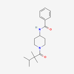 molecular formula C19H28N2O2 B7204693 N-[1-(2,2,3-trimethylbutanoyl)piperidin-4-yl]benzamide 
