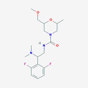 molecular formula C18H27F2N3O3 B7204710 N-[2-(2,6-difluorophenyl)-2-(dimethylamino)ethyl]-2-(methoxymethyl)-6-methylmorpholine-4-carboxamide 