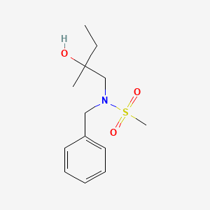 molecular formula C13H21NO3S B7204716 N-benzyl-N-(2-hydroxy-2-methylbutyl)methanesulfonamide 