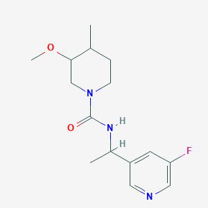 molecular formula C15H22FN3O2 B7204727 N-[1-(5-fluoropyridin-3-yl)ethyl]-3-methoxy-4-methylpiperidine-1-carboxamide 