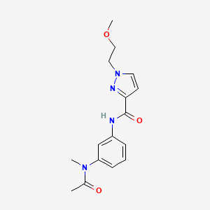molecular formula C16H20N4O3 B7204734 N-[3-[acetyl(methyl)amino]phenyl]-1-(2-methoxyethyl)pyrazole-3-carboxamide 