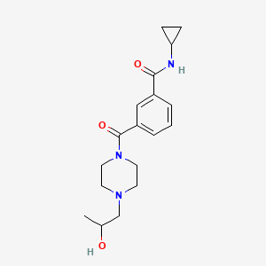 molecular formula C18H25N3O3 B7204765 N-cyclopropyl-3-[4-(2-hydroxypropyl)piperazine-1-carbonyl]benzamide 