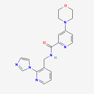 molecular formula C19H20N6O2 B7204844 N-[(2-imidazol-1-ylpyridin-3-yl)methyl]-4-morpholin-4-ylpyridine-2-carboxamide 