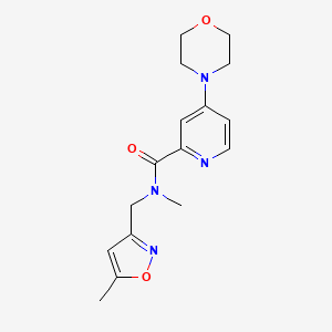 molecular formula C16H20N4O3 B7204859 N-methyl-N-[(5-methyl-1,2-oxazol-3-yl)methyl]-4-morpholin-4-ylpyridine-2-carboxamide 
