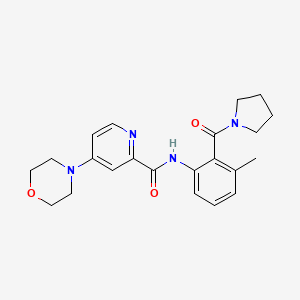 molecular formula C22H26N4O3 B7204861 N-[3-methyl-2-(pyrrolidine-1-carbonyl)phenyl]-4-morpholin-4-ylpyridine-2-carboxamide 