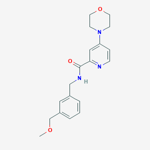 molecular formula C19H23N3O3 B7204864 N-[[3-(methoxymethyl)phenyl]methyl]-4-morpholin-4-ylpyridine-2-carboxamide 