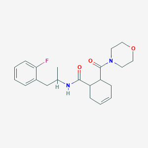molecular formula C21H27FN2O3 B7204911 N-[1-(2-fluorophenyl)propan-2-yl]-6-(morpholine-4-carbonyl)cyclohex-3-ene-1-carboxamide 