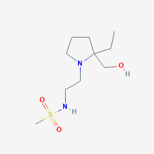 molecular formula C10H22N2O3S B7204952 N-[2-[2-ethyl-2-(hydroxymethyl)pyrrolidin-1-yl]ethyl]methanesulfonamide 