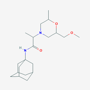 molecular formula C20H34N2O3 B7204966 N-(1-adamantyl)-2-[2-(methoxymethyl)-6-methylmorpholin-4-yl]propanamide 