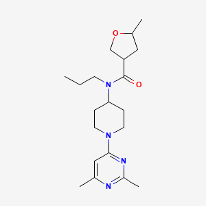 molecular formula C20H32N4O2 B7204983 N-[1-(2,6-dimethylpyrimidin-4-yl)piperidin-4-yl]-5-methyl-N-propyloxolane-3-carboxamide 