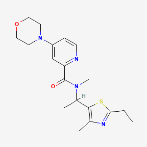 molecular formula C19H26N4O2S B7205009 N-[1-(2-ethyl-4-methyl-1,3-thiazol-5-yl)ethyl]-N-methyl-4-morpholin-4-ylpyridine-2-carboxamide 