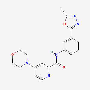 molecular formula C19H19N5O3 B7205019 N-[3-(5-methyl-1,3,4-oxadiazol-2-yl)phenyl]-4-morpholin-4-ylpyridine-2-carboxamide 