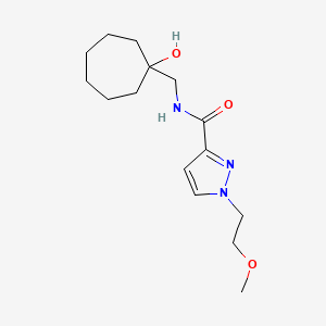 molecular formula C15H25N3O3 B7205021 N-[(1-hydroxycycloheptyl)methyl]-1-(2-methoxyethyl)pyrazole-3-carboxamide 