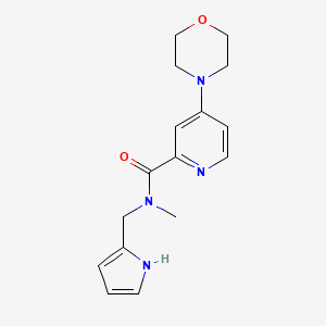 molecular formula C16H20N4O2 B7205031 N-methyl-4-morpholin-4-yl-N-(1H-pyrrol-2-ylmethyl)pyridine-2-carboxamide 