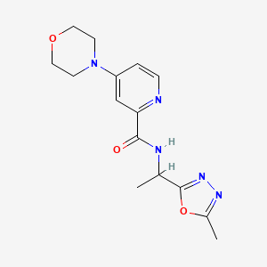 molecular formula C15H19N5O3 B7205043 N-[1-(5-methyl-1,3,4-oxadiazol-2-yl)ethyl]-4-morpholin-4-ylpyridine-2-carboxamide 