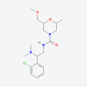 molecular formula C18H28ClN3O3 B7205110 N-[2-(2-chlorophenyl)-2-(dimethylamino)ethyl]-2-(methoxymethyl)-6-methylmorpholine-4-carboxamide 