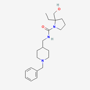 molecular formula C21H33N3O2 B7205111 N-[(1-benzylpiperidin-4-yl)methyl]-2-ethyl-2-(hydroxymethyl)pyrrolidine-1-carboxamide 