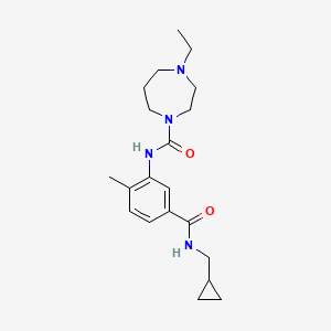 molecular formula C20H30N4O2 B7205113 N-[5-(cyclopropylmethylcarbamoyl)-2-methylphenyl]-4-ethyl-1,4-diazepane-1-carboxamide 