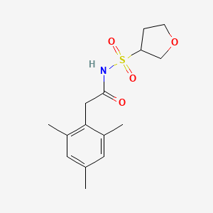 molecular formula C15H21NO4S B7205121 N-(oxolan-3-ylsulfonyl)-2-(2,4,6-trimethylphenyl)acetamide 