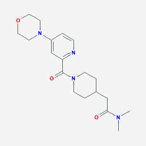 molecular formula C19H28N4O3 B7205128 N,N-dimethyl-2-[1-(4-morpholin-4-ylpyridine-2-carbonyl)piperidin-4-yl]acetamide 