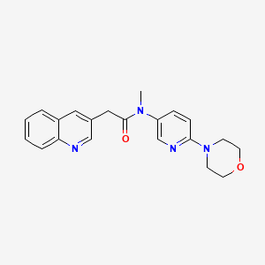 molecular formula C21H22N4O2 B7205130 N-methyl-N-(6-morpholin-4-ylpyridin-3-yl)-2-quinolin-3-ylacetamide 