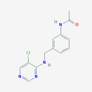 molecular formula C13H13ClN4O B7205157 N-[3-[[(5-chloropyrimidin-4-yl)amino]methyl]phenyl]acetamide 