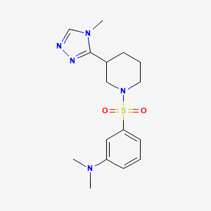 molecular formula C16H23N5O2S B7205303 N,N-dimethyl-3-[3-(4-methyl-1,2,4-triazol-3-yl)piperidin-1-yl]sulfonylaniline 