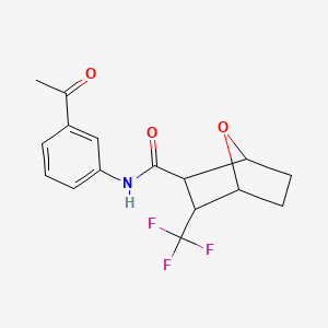 molecular formula C16H16F3NO3 B7205380 N-(3-acetylphenyl)-3-(trifluoromethyl)-7-oxabicyclo[2.2.1]heptane-2-carboxamide 
