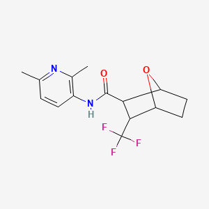 molecular formula C15H17F3N2O2 B7205408 N-(2,6-dimethylpyridin-3-yl)-3-(trifluoromethyl)-7-oxabicyclo[2.2.1]heptane-2-carboxamide 