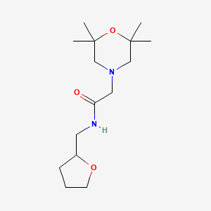 molecular formula C15H28N2O3 B7205480 N-(oxolan-2-ylmethyl)-2-(2,2,6,6-tetramethylmorpholin-4-yl)acetamide 