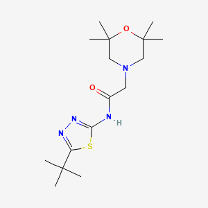 molecular formula C16H28N4O2S B7205488 N-(5-tert-butyl-1,3,4-thiadiazol-2-yl)-2-(2,2,6,6-tetramethylmorpholin-4-yl)acetamide 