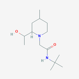 molecular formula C14H28N2O2 B7205519 N-tert-butyl-2-[2-(1-hydroxyethyl)-4-methylpiperidin-1-yl]acetamide 