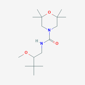 molecular formula C16H32N2O3 B7205569 N-(2-methoxy-3,3-dimethylbutyl)-2,2,6,6-tetramethylmorpholine-4-carboxamide 