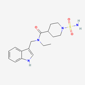 molecular formula C17H24N4O3S B7205621 N-ethyl-N-(1H-indol-3-ylmethyl)-1-sulfamoylpiperidine-4-carboxamide 