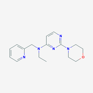molecular formula C16H21N5O B7205655 N-ethyl-2-morpholin-4-yl-N-(pyridin-2-ylmethyl)pyrimidin-4-amine 
