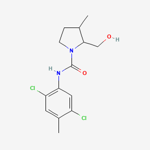 molecular formula C14H18Cl2N2O2 B7205691 N-(2,5-dichloro-4-methylphenyl)-2-(hydroxymethyl)-3-methylpyrrolidine-1-carboxamide 
