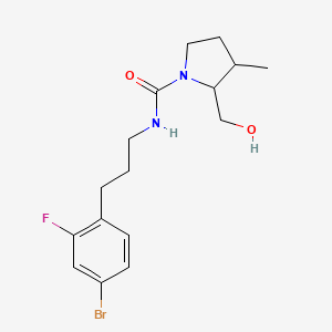 molecular formula C16H22BrFN2O2 B7205726 N-[3-(4-bromo-2-fluorophenyl)propyl]-2-(hydroxymethyl)-3-methylpyrrolidine-1-carboxamide 